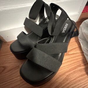 WOMENS SODA PLATFORM CHUNKY WEDGES